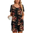 thumbnail image 1 of Aloohaidyvio Black and Friday ,2PC Womens Shorts Sleeve Two-piece Comfortable Home Pajamas Set Sports Set, 1 of 6