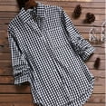 thumbnail image 1 of Aloohaidyvio Black and Friday ,Womens Casual Loose Plaid Long Sleeve Pockets Tanic Blouse Tops Shirt, 1 of 6
