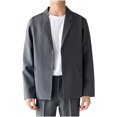 thumbnail image 1 of Aloohaidyvio Blazer for Mens Jacket Button Lapel Party Blazer Lightweight Suit Jacket for Wedding Prom Dinner Party, 1 of 4