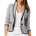 thumbnail image 1 of Aloohaidyvio Blazers for Women Fall Winter Women's Solid Color Blazer Cardigan Casual Long Sleeve Suit Jacket with Pockets, 1 of 5