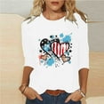 thumbnail image 1 of Aloohaidyvio Blouses for Women 3/4 Sleeve,Women's 2024 Summer Spring Trendy T-Shirts Casual 3/4 Sleeve Shirts Solid Color Round Neck Basic Tees Loose Print Tops, 1 of 4