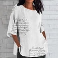 thumbnail image 1 of Aloohaidyvio Blouses for Women 3/4 Sleeve,Women's 3/4 Sleeve Cotton Linen Tops Loose Ethnic Printed Shirt Casual Round Neck Blouse Soft Basic Tees, 1 of 4