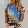 thumbnail image 1 of Aloohaidyvio Blouses for Women Sexy,Women Fashion Summer Regular Short Sleeves Round Neck Button Top, 1 of 5