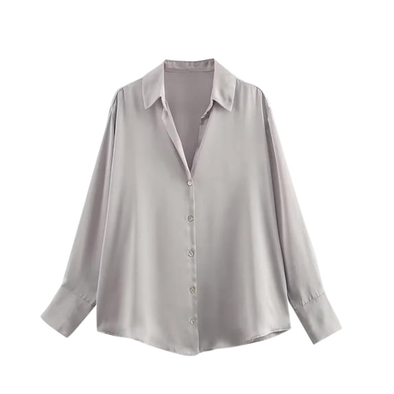 Aloohaidyvio Button Down Shirts for Women,Women's Fall Button Down Shirts Dress Shirts Long Sleeve Wrinkle Free Collared Work Office Blouses Chiffon Tops