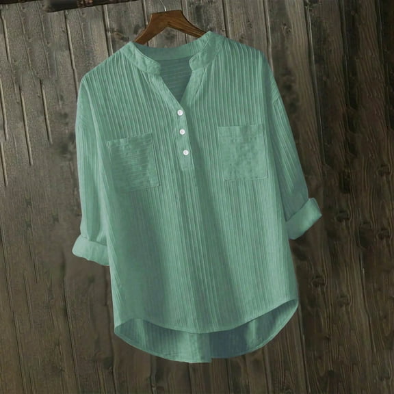 Aloohaidyvio Button Down Shirts for Women,Women's Fall Classic-Fit Button Down Shirt Button Up Shirts for Women Long Sleeve Dress Shirt Blouse Tops Tunics