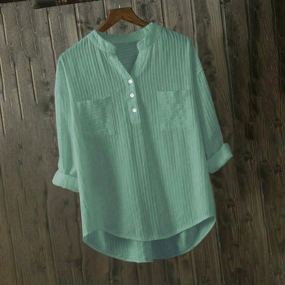 Aloohaidyvio Button Down Shirts for Women,Women's Fall Classic-Fit Button Down Shirt Button Up Shirts for Women Long Sleeve Dress Shirt Blouse Tops Tunics