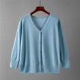 thumbnail image 1 of Aloohaidyvio Cardigan Sweaters for Women,Women's 2024 Fall Winter Solid Color Cardigan Sweaters Casual Lightweight Coat Round Neck Knitted Button Down Cardigans, 1 of 6