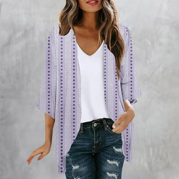 Aloohaidyvio Cardigan Sweaters for Women,Women's Lightweight Cardigan Fashion Half Sleeve Chiffon Beach Cover Ups Cardigans