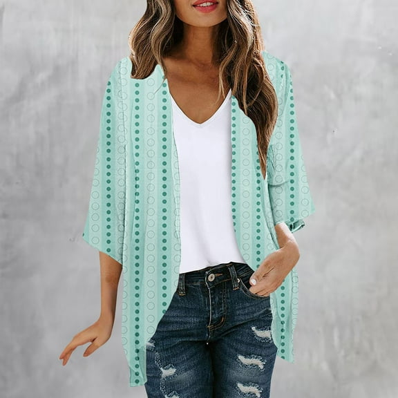 Aloohaidyvio Cardigan Sweaters for Women,Women's Lightweight Cardigan Fashion Half Sleeve Chiffon Beach Cover Ups Cardigans
