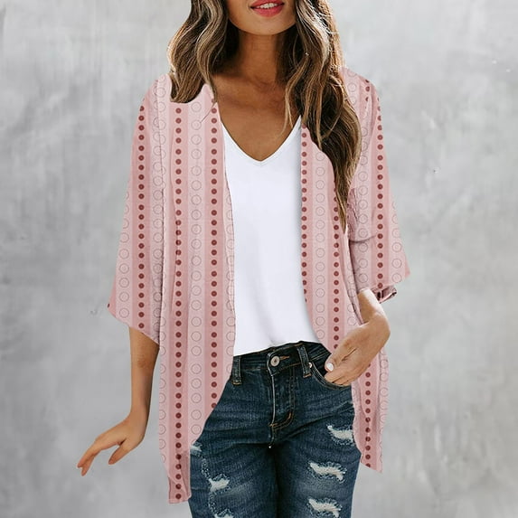 Aloohaidyvio Cardigan Sweaters for Women,Women's Lightweight Cardigan Fashion Half Sleeve Chiffon Beach Cover Ups Cardigans