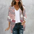 thumbnail image 1 of Aloohaidyvio Cardigan Sweaters for Women,Women's Lightweight Chiffon Kimono Cardigan Half Sleeve Loose Beach Wear Cover Up Blouse Top, 1 of 5