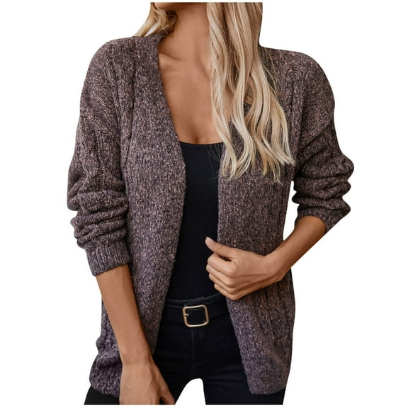 Aloohaidyvio Cardigans for Women Plus Size,Women's Cropped Cardigan 2024 Fall Sweaters V Neck Long Sleeve Cardigans Knit Winter Outwear