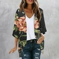 thumbnail image 1 of Aloohaidyvio Cardigan Sweaters for Women,Women's Lightweight Chiffon Cardigan Puff Sleeve Loose Beach Wear Cover Up Blouse Top, 1 of 5