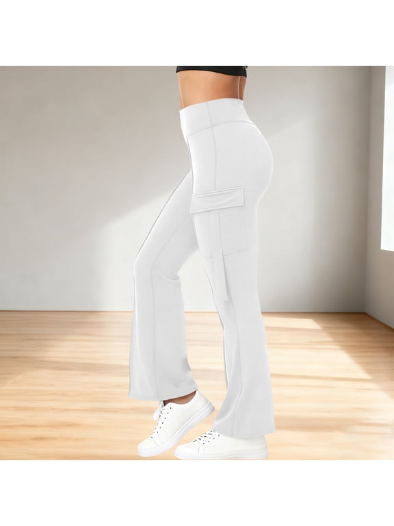 Cargo Flare Yoga Pants for Women Summer High Waist Bell Bottom Leggings Comfy Stretch Pants