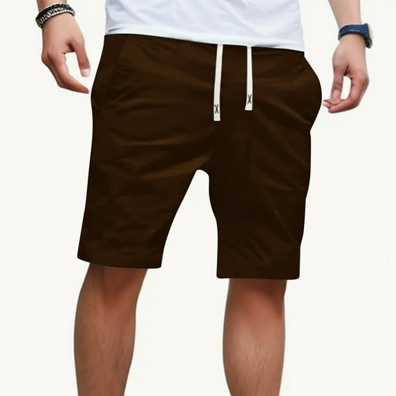Aloohaidyvio Cargo Shorts for Men ,Men's Casual Shorts Elastic Waist Drawstring Shorts Lightweight Regular Fit Beach