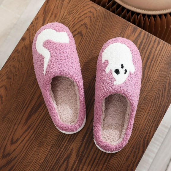 Aloohaidyvio Cartoon Slippers for Women Men Cute Slippers Cozy Plush Warm Slip-on House Shoes for Indoor and Outdoor