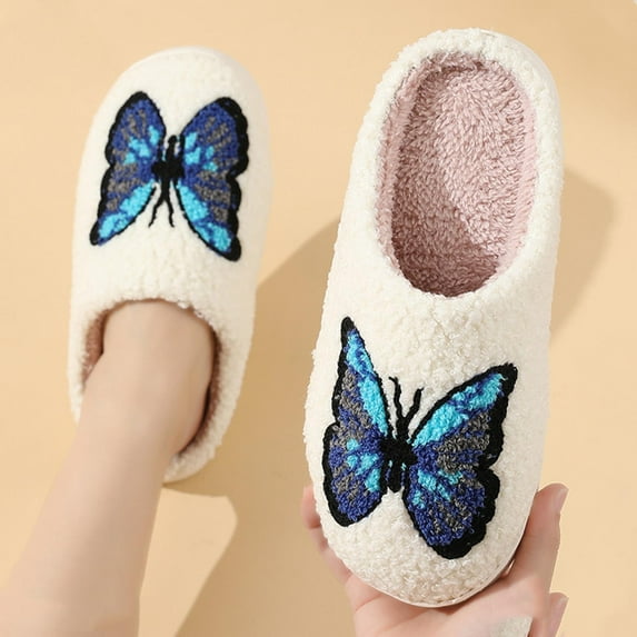 Aloohaidyvio Cartoon Slippers for Women Men Cute Slippers Cozy Plush Warm Slip-on House Shoes for Indoor and Outdoor
