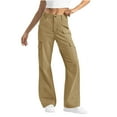thumbnail image 1 of Aloohaidyvio Casual Cargo Pants for Women High Waisted Straight Leg Pants with Multi Pockets, 1 of 7