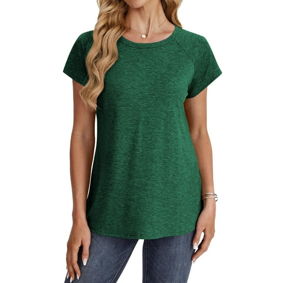 Aloohaidyvio Casual Summer Short Sleeve Soft Loose T Shirt Basic Tees Tops for Women