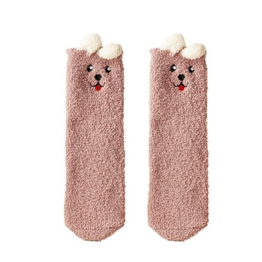 Aloohaidyvio Christmas Fuzzy Socks for Women with Grips Plush Fuzzy Socks Sleep Cozy socks Sleep Socks Winter Soft Fluffy Socks