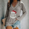 thumbnail image 1 of Aloohaidyvio Christmas Hoodies,Women Casual V- Neck Christmas Printed Long-Sleeved T-Shirt, 1 of 4