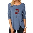 thumbnail image 1 of Aloohaidyvio Christmas Hoodies,Womens Christmas Round Neck Wine Cup Large T-Shirt, 1 of 3