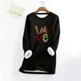 thumbnail image 1 of Aloohaidyvio Christmas Tops,Womens Round Neck Christmas Tree Print Thickened Plush Warm Long Sleeve Tops, 1 of 5