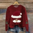 thumbnail image 1 of Aloohaidyvio Sweatshirts Ugly Christmas Sweater Funny Santa Crewneck Sweatshirts Holiday Party Pullover Long Sleeve Knit Tops, 1 of 4