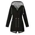 thumbnail image 1 of Aloohaidyvio Tops for Women, Raincoat Ladies Long Hooded Trench Lined Windbreaker Travel Jacket, 1 of 3