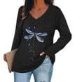 thumbnail image 1 of Aloohaidyvio Women's Long Sleeve Shirts Tops Fall Tunic Causal Fashion Round Neck Basic Tee, 1 of 4