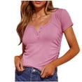 thumbnail image 1 of Aloohaidyvio Crop T Shirts for Women,Womens Short Sleeve T Shirts V Neck Crop Going Out Cute Tops for Women Basics Tees Summer Trendy Clothes, 1 of 5