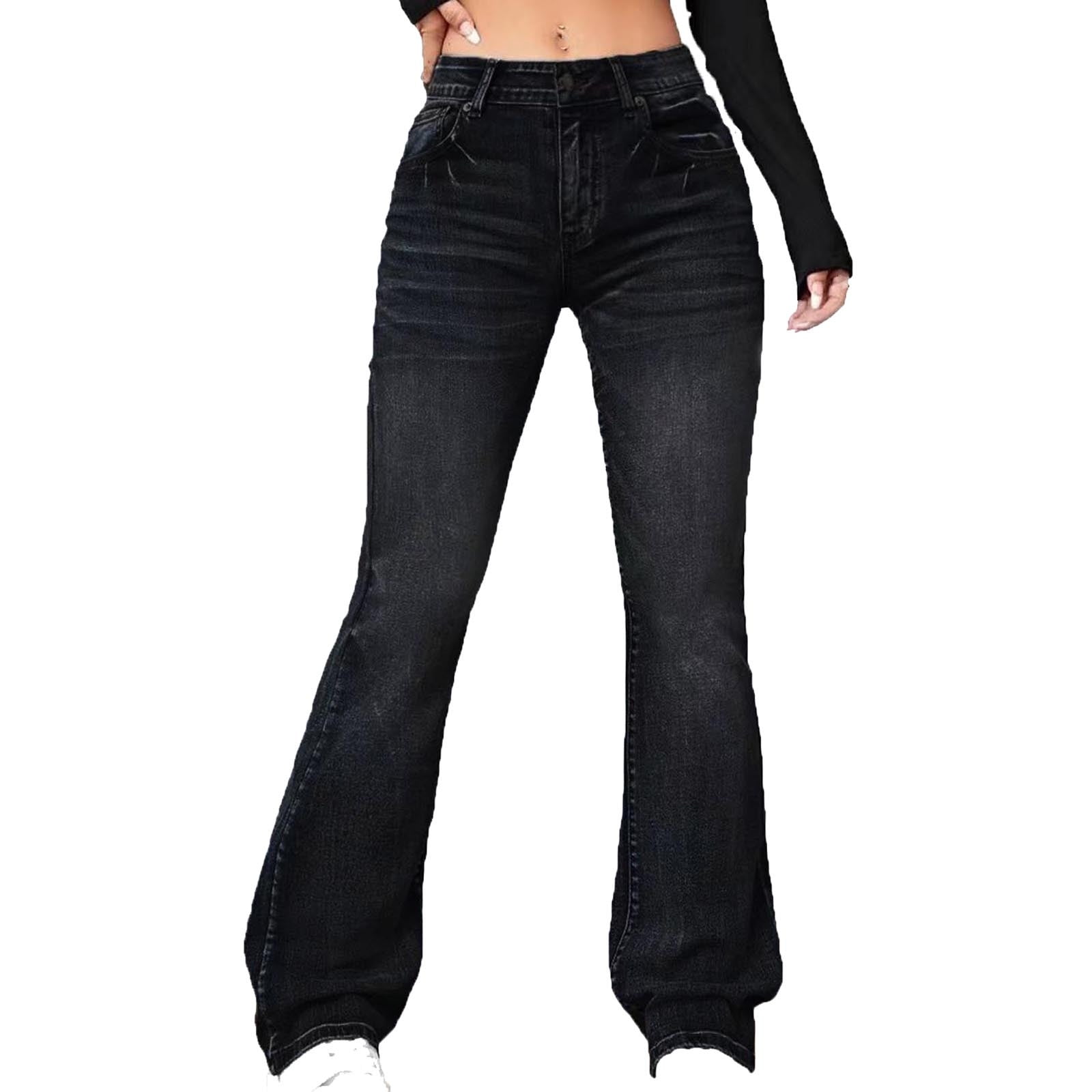 Alysi Women's Super Flare Denim Pants Black