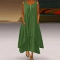 thumbnail image 1 of Aloohaidyvio Dresses Plus Size,Fashion Women Summer Casual Solid Round-Neck Sleeveless Vest Long Dress, 1 of 5