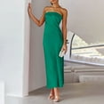 thumbnail image 1 of Aloohaidyvio Dresses for Women No Boundaries Womens 2025 Summer Strapless Satin Tube Bodycon Backless Wedding Guest Maxi Dress, 1 of 7