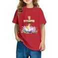 thumbnail image 1 of Aloohaidyvio Easter Shirt for Girls Heirloom Easter Shirt for Girls, Lace Collar Cross Cotton Top - Timeless Holiday Style 5 Years, 1 of 4