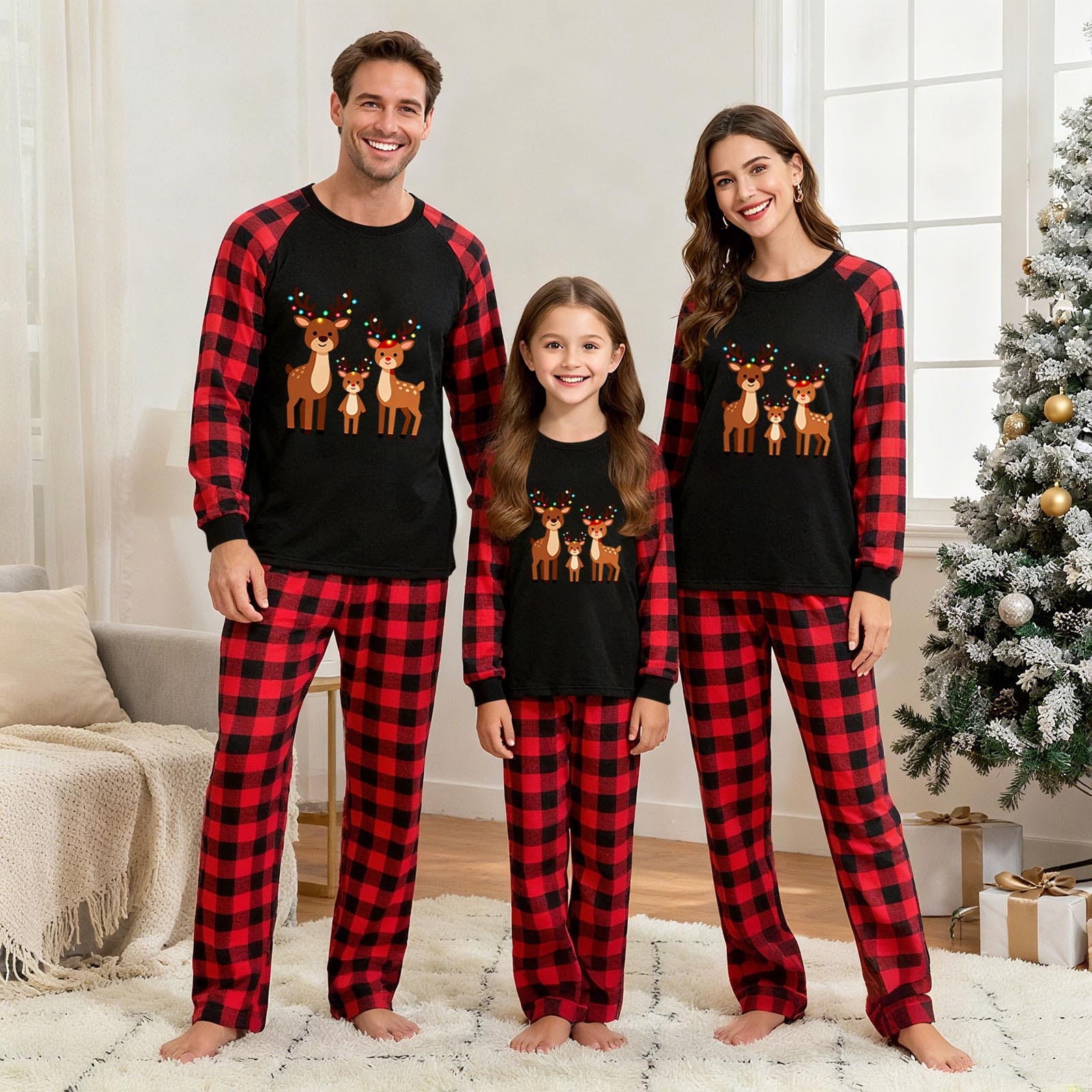 Aloohaidyvio Ekouaer Family Christmas Pajamas Matching Sets Long Sleeve ...