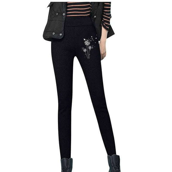 Aloohaidyvio Fleece Lined Leggings for Women High Waisted Thermal Winter Yoga Pants for Workout Running,Sizes M