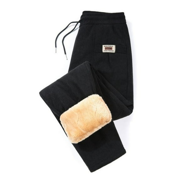 Aloohaidyvio Fleece Lined Pants Women Wide Leg Yoga Pants with Pockets Casual High Waisted Sweatpants,Sizes 2XL