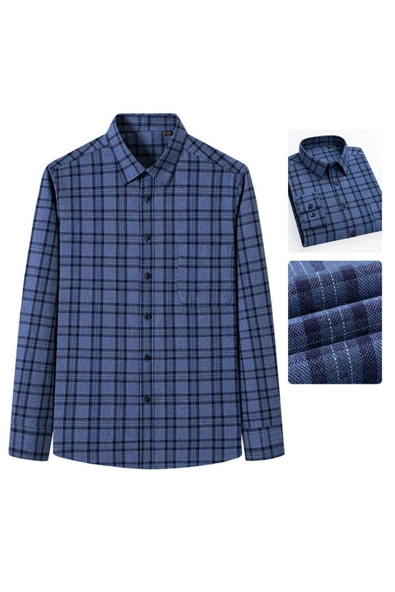 George Flannel Shirt for Men Button Down Regular Fit Mens Flannel Shirt Long Sleeve Casual Plaid Flannel Shirt