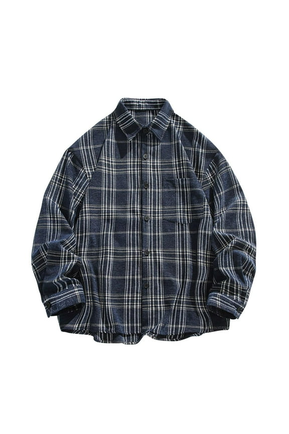 George Flannel Shirt for Men Western Cowboy Pearl Snap Shirts for Men Long Sleeve Vintage Buttons Down Plaid Shirt