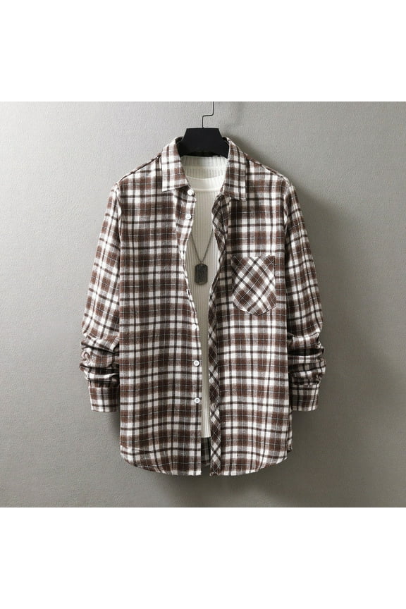 George Flannel Shirt for Men Western Cowboy Pearl Snap Shirts for Men Long Sleeve Vintage Buttons Down Plaid Shirt