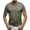 thumbnail image 1 of Aloohaidyvio George Henley Shirts for Men - Casual Short Sleeve Modern Fit T-Shirt, Mens Shirts, 1 of 5