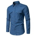 thumbnail image 1 of Aloohaidyvio George Men's Casual Button Down Shirt Long Sleeve Classic Woven work Shirt With Two pockets, 1 of 6