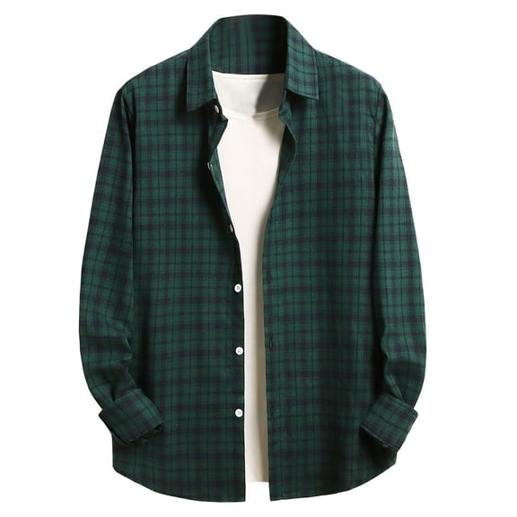 Aloohaidyvio George Men's Classic Fit Button Down Long Sleeve Shirt - Wrinkle Resistant Casual Woven Shirt for Men