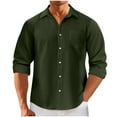 thumbnail image 1 of Aloohaidyvio Men's Cotton Dress Shirt Long Sleeve Casual Button Down Shirts Western Work Shirt, 1 of 4