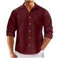 thumbnail image 1 of Aloohaidyvio George Men's Cotton Dress Shirt Long Sleeve Casual Button Down Shirts Western Work Shirt, 1 of 4