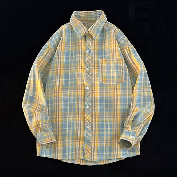 Aloohaidyvio George Men's Flannel Cotton Regular Fit Long Sleeve Casual Shirt (Regular and Big & Tall)