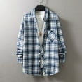 thumbnail image 1 of Aloohaidyvio Men's Flannel Shirts Casual Button Down Plaid Shirt Jacket Long Sleeve Fleece Shacket with Pockets, 1 of 3