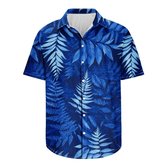 Aloohaidyvio George Men's Hawaiian Shirts Casual Short Sleeve Button Down Beach Vacation Palms Sunset Surfing Shirt