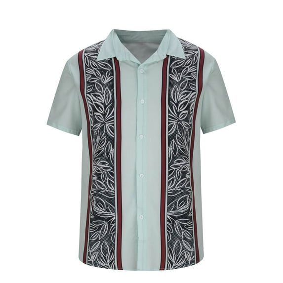 Aloohaidyvio Men's Hawaiian Shirts Short Sleeve Button Down Casual Shirts Summer Printed Tropical Floral Aloha Beach Shirts